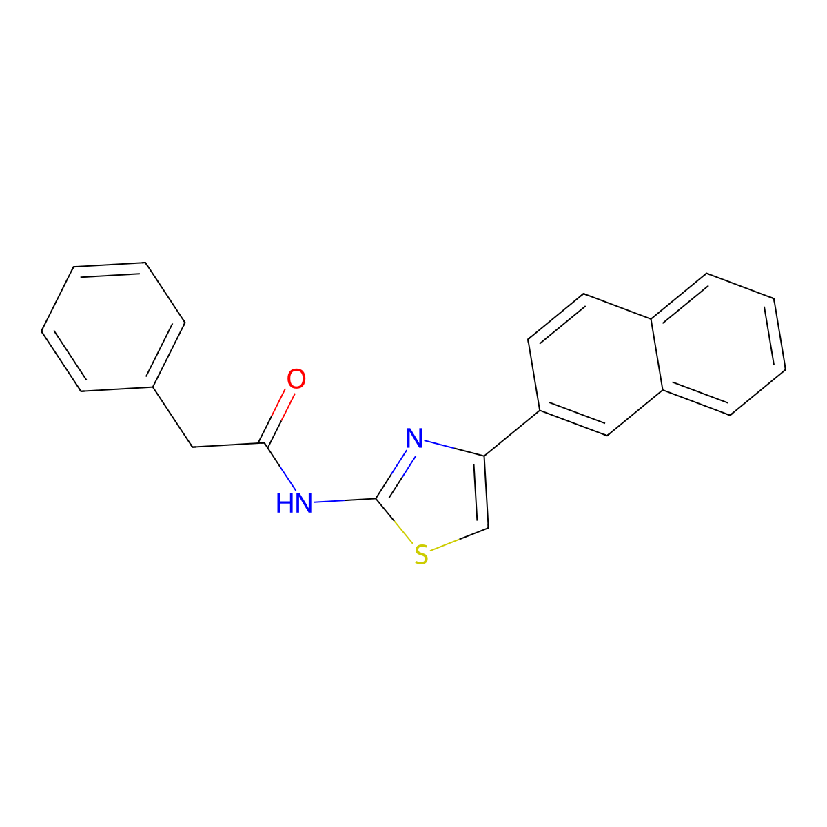 N-(4-(naphthalen-2-yl)thiazol-2-yl)-2-phenylacetamide molecular structure, CAS 313549-70-1
