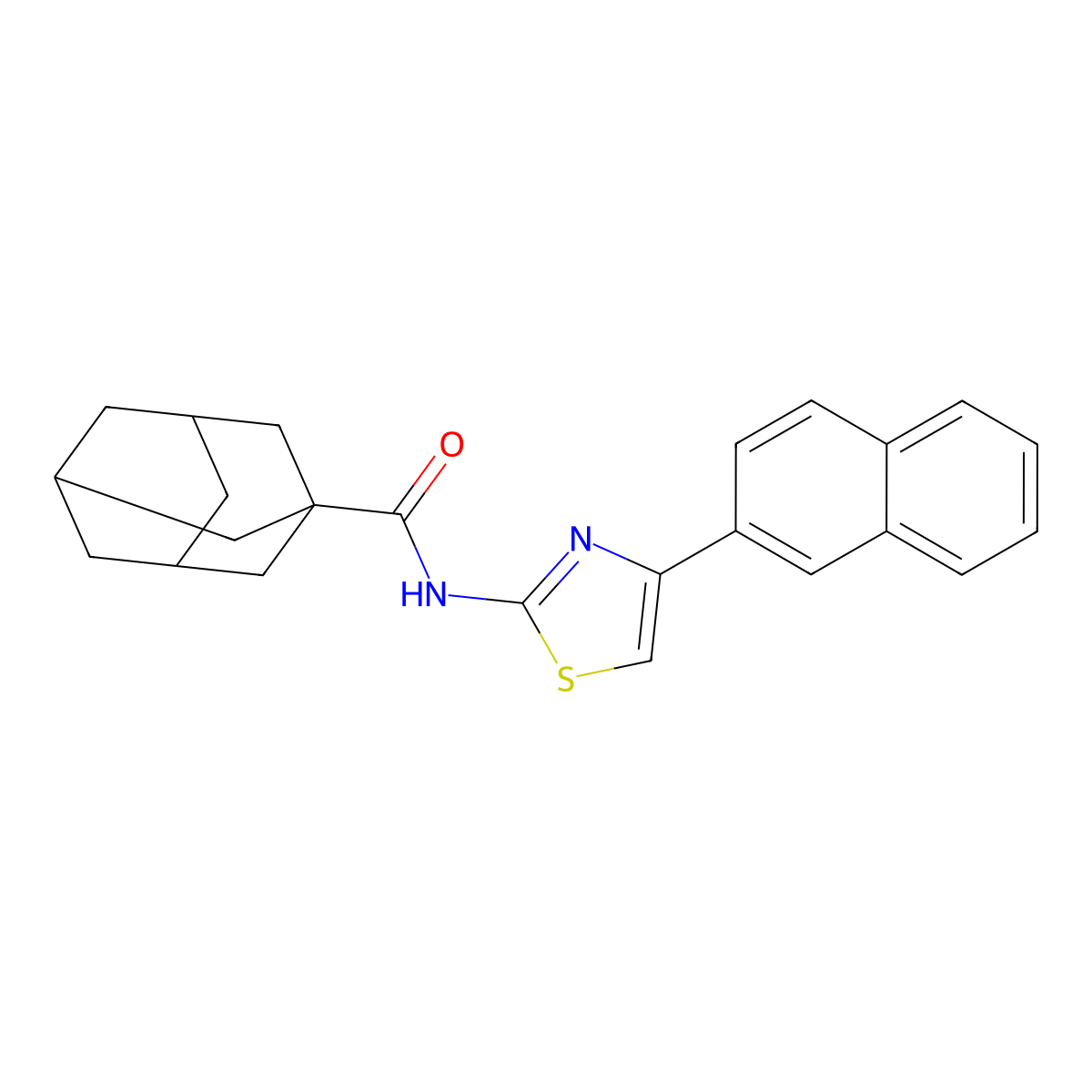 N-(4-naphthalen-2-yl-1,3-thiazol-2-yl)adamantane-1-carboxamide molecular structure, CAS 313549-71-2