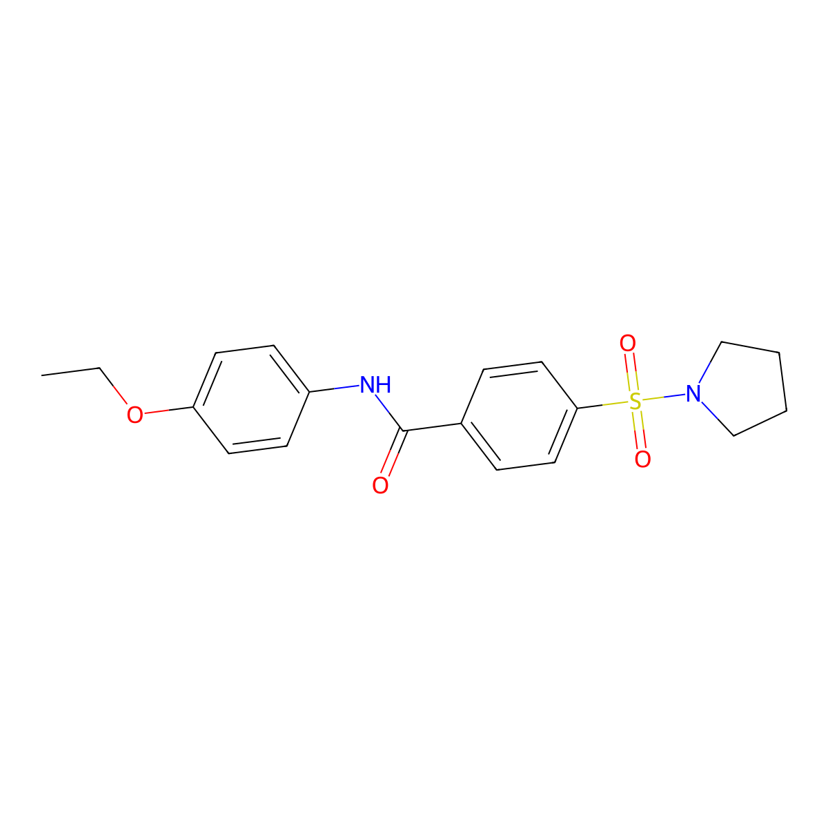 N-(4-Ethoxyphenyl)-4-(pyrrolidine-1-sulfonyl)benzamide molecular structure, CAS 313549-74-5