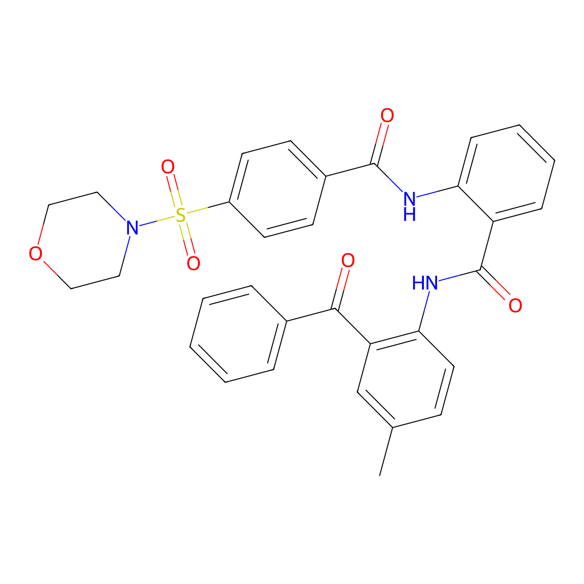 N-(2-benzoyl-4-methylphenyl)-2-(4-(morpholinosulfonyl)benzamido)benzamide molecular structure, CAS 313549-76-7