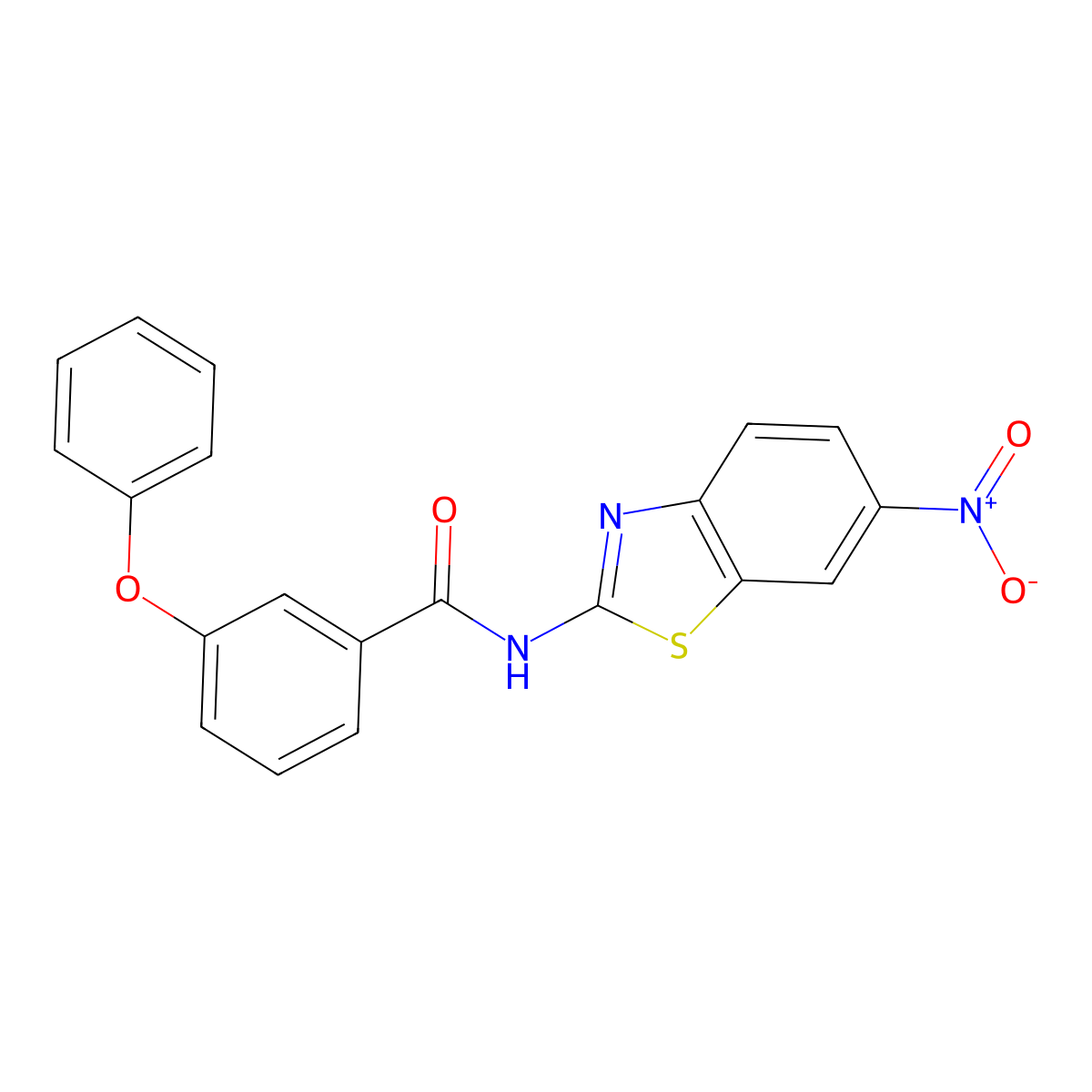 N-(6-nitro-1,3-benzothiazol-2-yl)-3-phenoxybenzamide molecular structure, CAS 313550-08-2