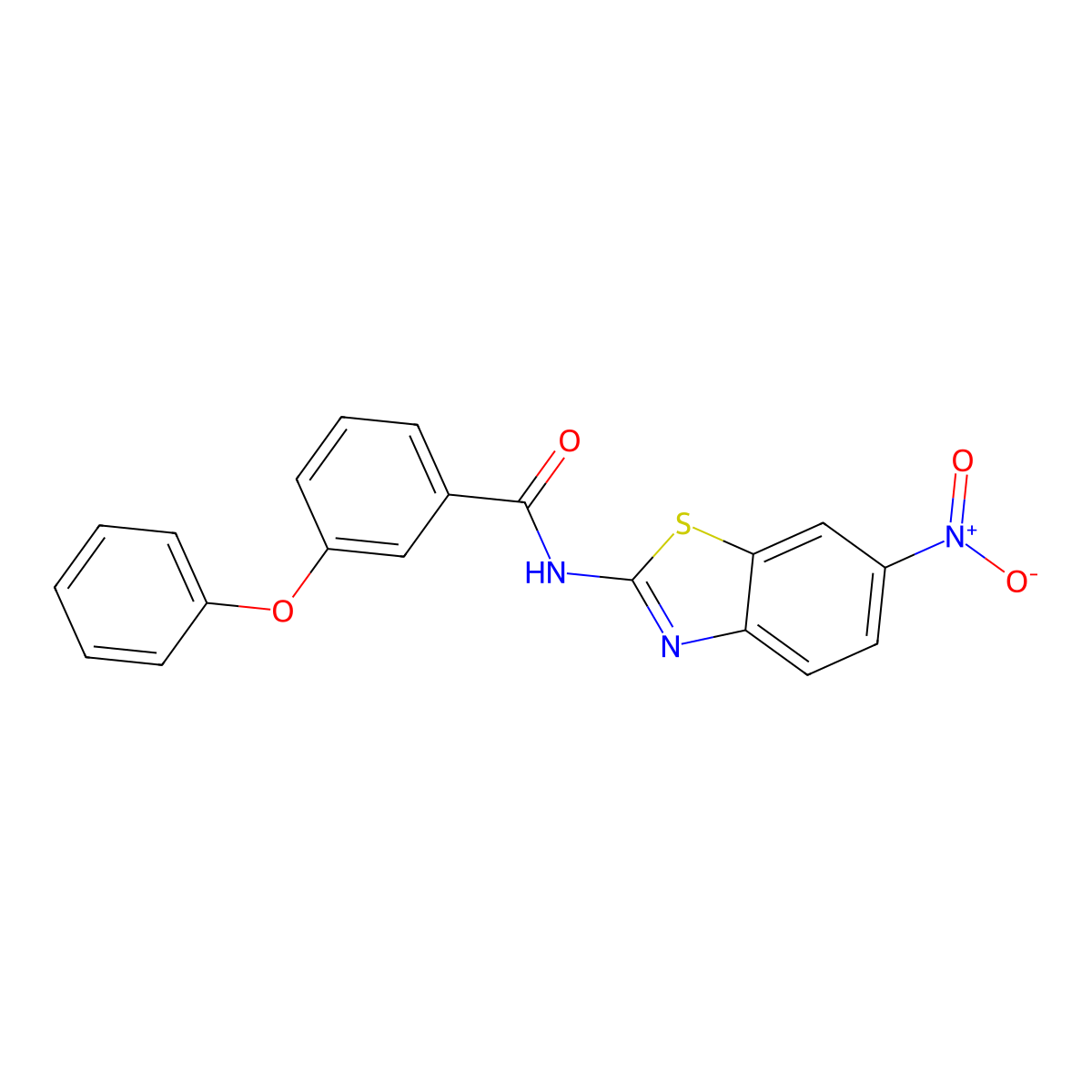 N-(6-nitro-1,3-benzothiazol-2-yl)-3-phenoxybenzamide molecular structure, CAS 313550-08-2