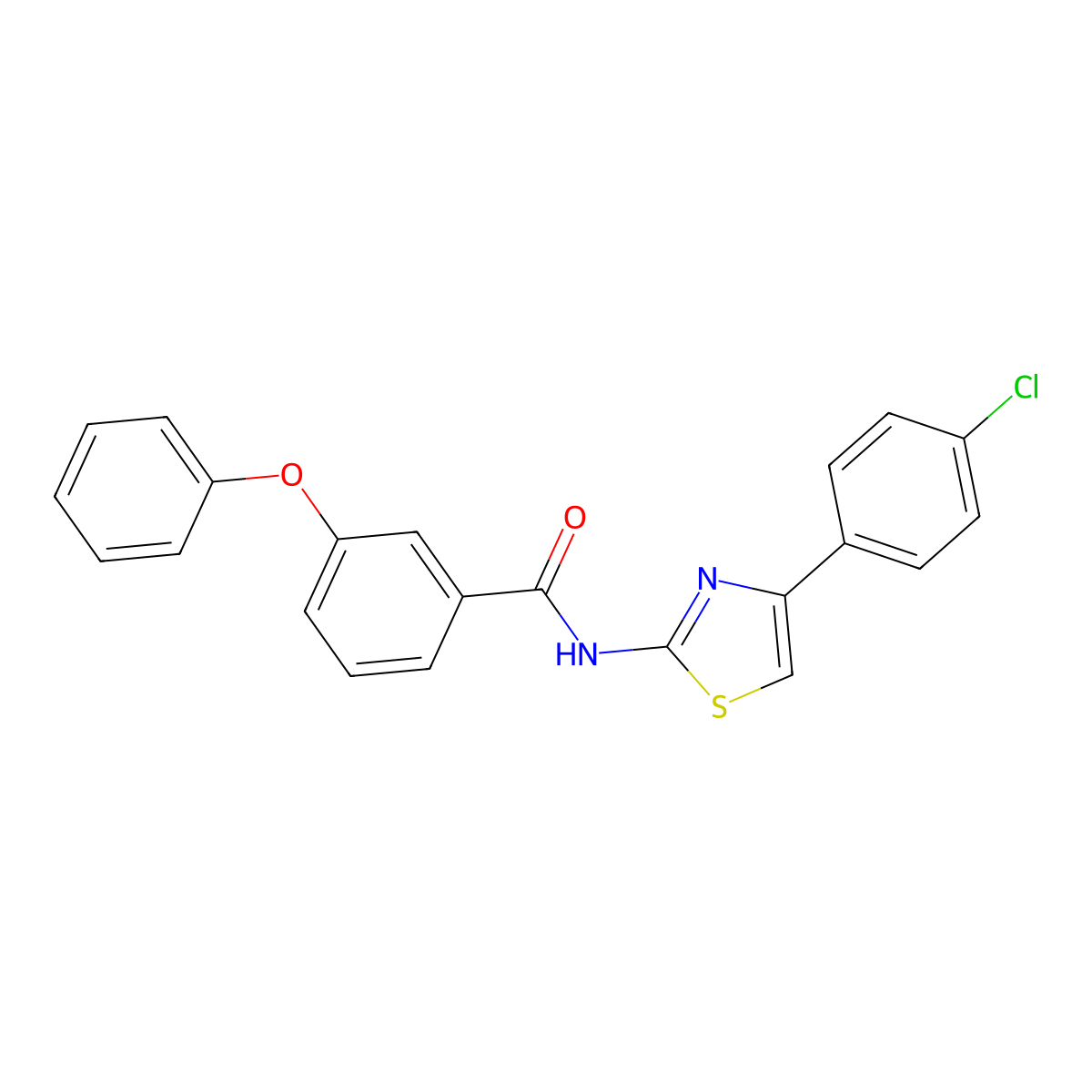 N-[4-(4-chlorophenyl)-1,3-thiazol-2-yl]-3-phenoxybenzamide molecular structure, CAS 313550-12-8
