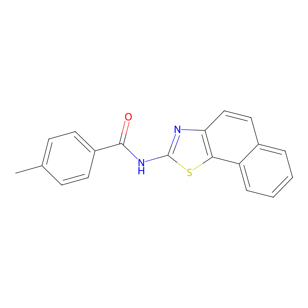 N-benzo[g][1,3]benzothiazol-2-yl-4-methylbenzamide molecular structure, CAS 313550-14-0