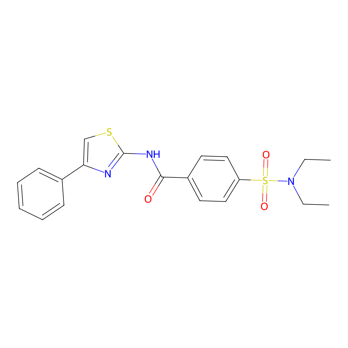 4-(diethylsulfamoyl)-N-(4-phenyl-1,3-thiazol-2-yl)benzamide molecular structure, CAS 313550-16-2