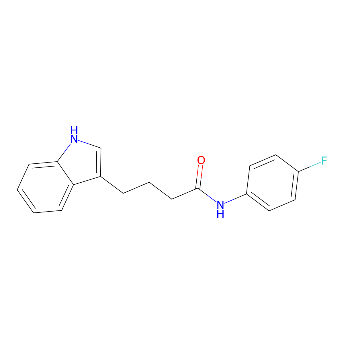 N-(4-fluorophenyl)-4-(1H-indol-3-yl)butanamide molecular structure, CAS 313550-47-9