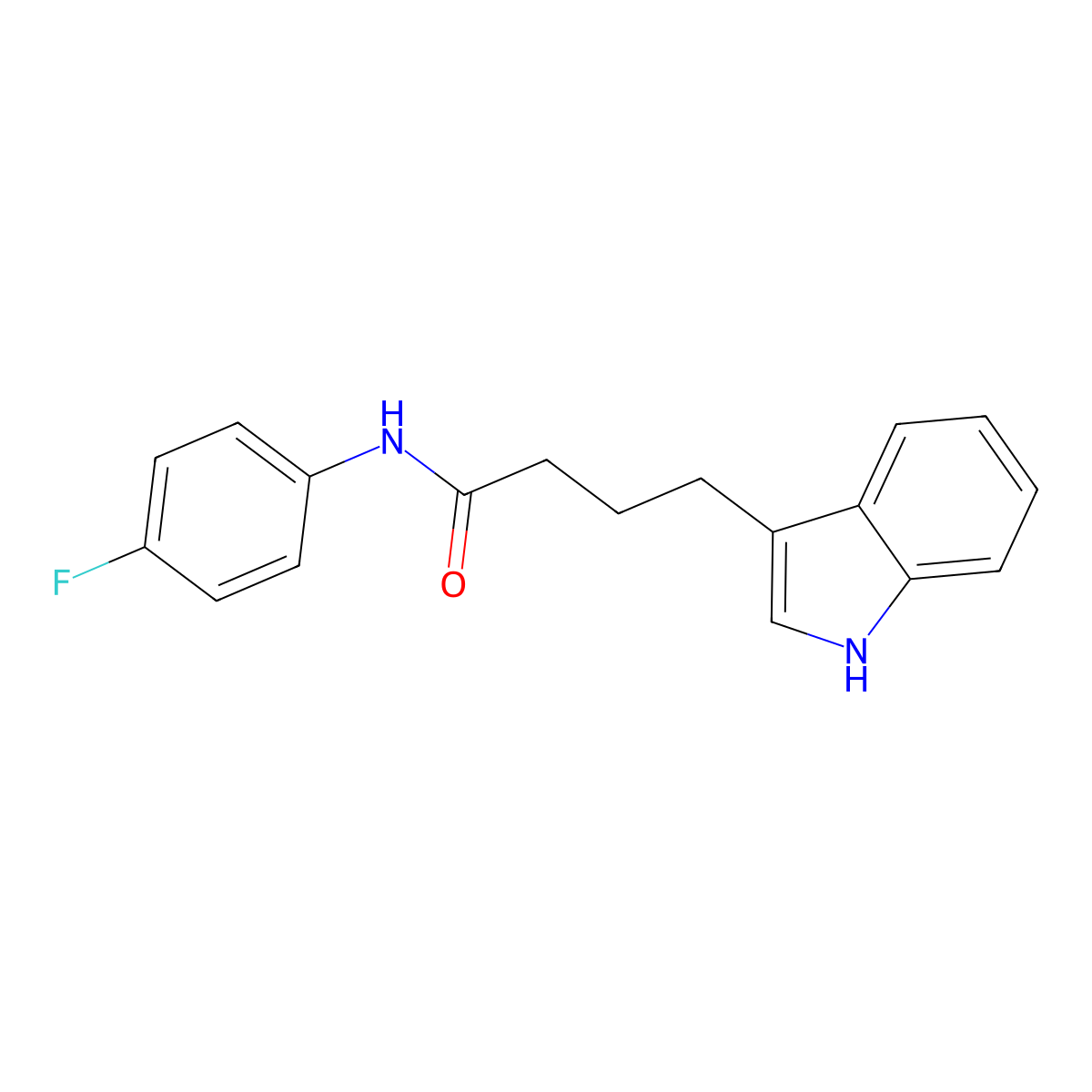 N-(4-fluorophenyl)-4-(1H-indol-3-yl)butanamide molecular structure, CAS 313550-47-9