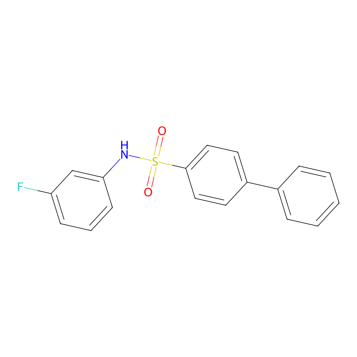 N-(3-fluorophenyl)-4-phenylbenzenesulfonamide molecular structure, CAS 313550-61-7