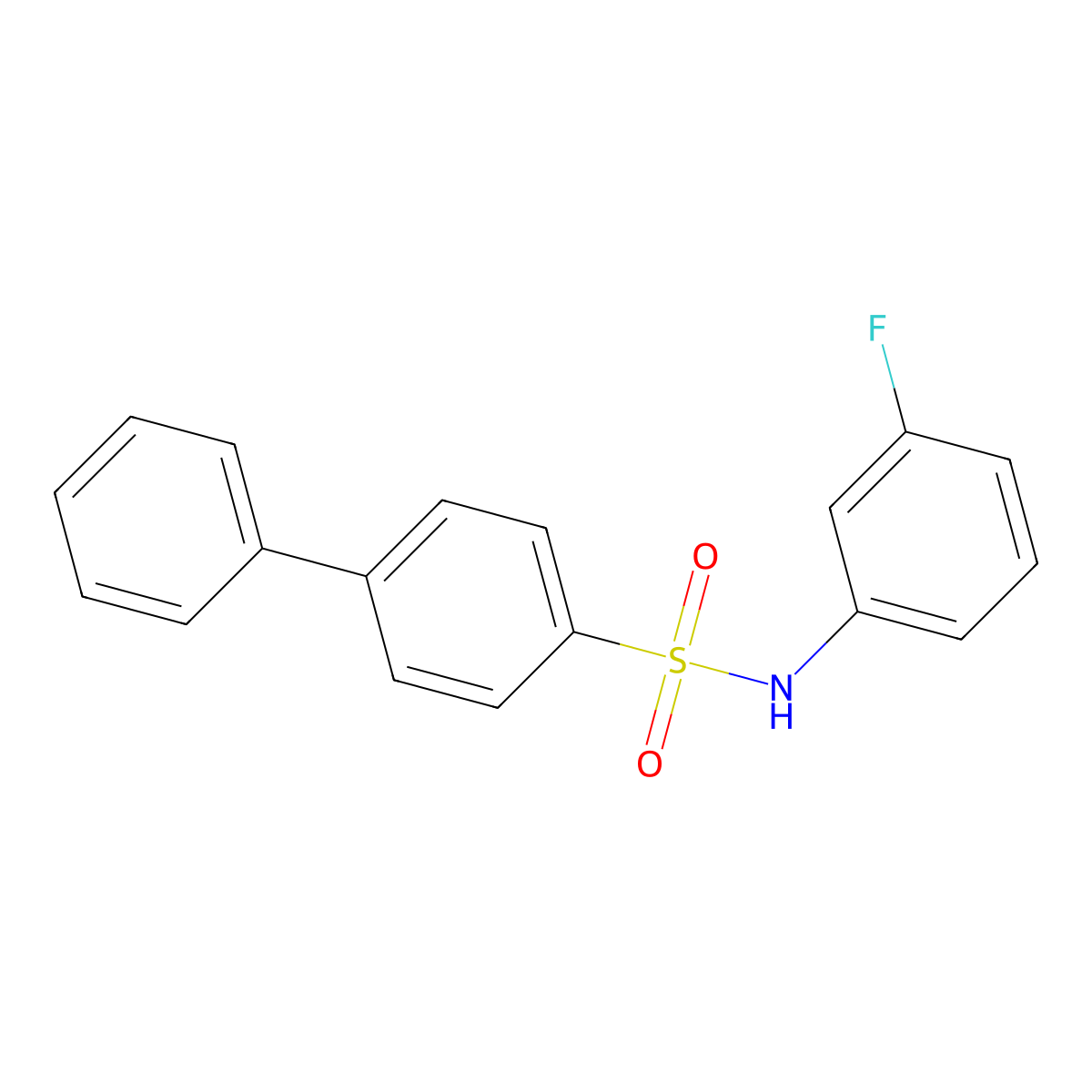 N-(3-fluorophenyl)-4-phenylbenzenesulfonamide molecular structure, CAS 313550-61-7