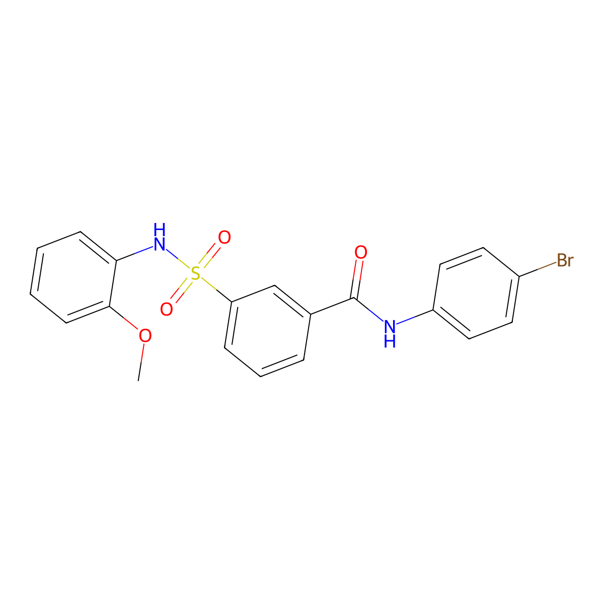 N-(4-bromophenyl)-3-[(2-methoxyphenyl)sulfamoyl]benzamide molecular structure, CAS 313550-68-4