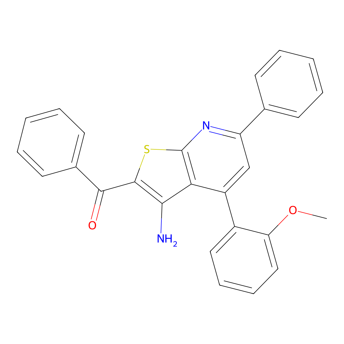 [3-Amino-4-(2-methoxyphenyl)-6-phenylthieno[2,3-b]pyridin-2-yl](phenyl)methanone molecular structure, CAS 313550-86-6