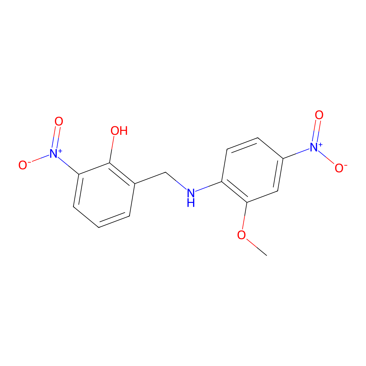 2-Nitro-6-({4-nitro-2-methoxyanilino}methyl)phenol molecular structure, CAS 313551-23-4