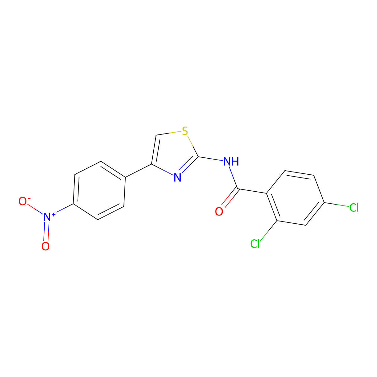 2,4-dichloro-N-[4-(4-nitrophenyl)-1,3-thiazol-2-yl]benzamide molecular structure, CAS 313551-44-9