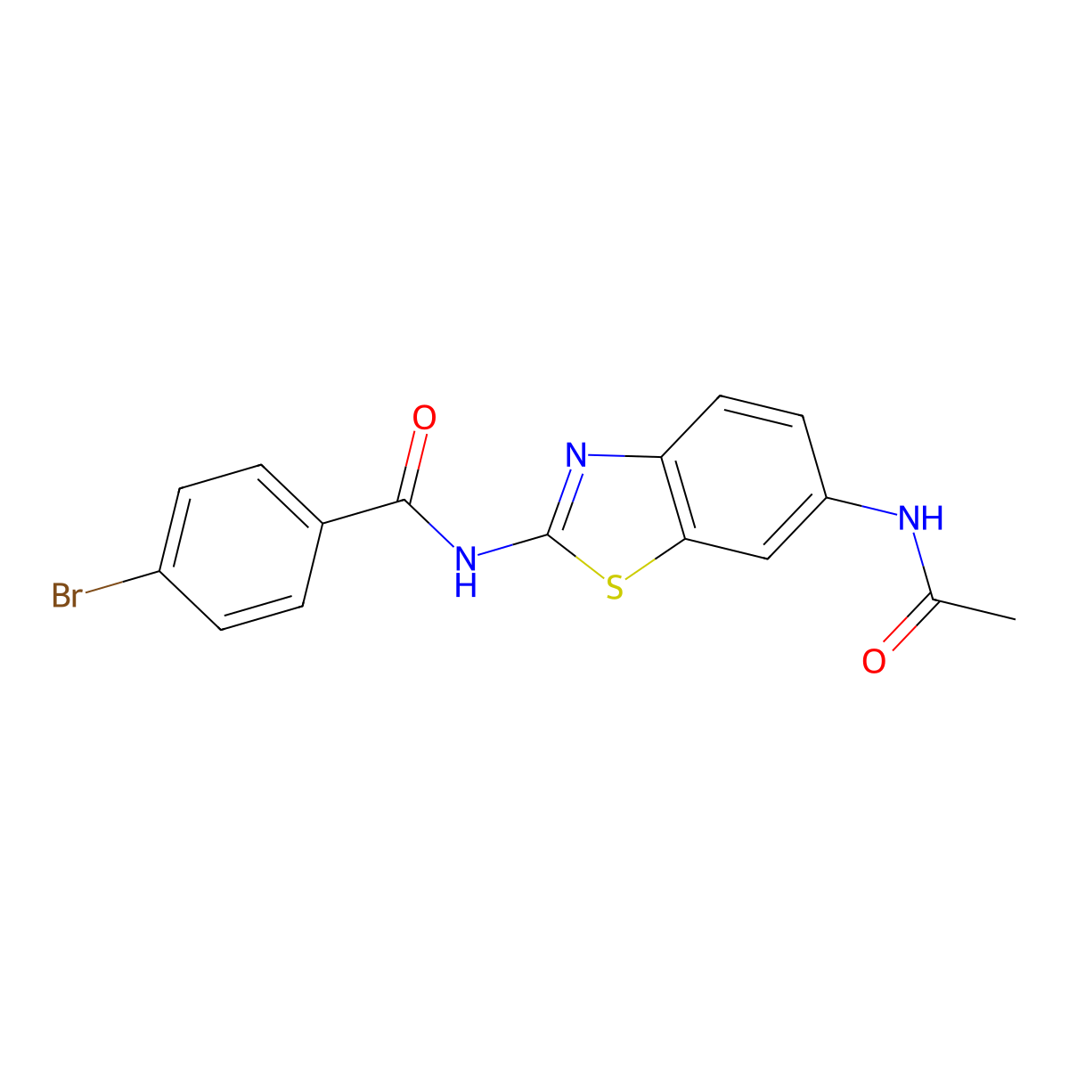 N-(6-acetamidobenzo[d]thiazol-2-yl)-4-bromobenzamide molecular structure, CAS 313551-45-0
