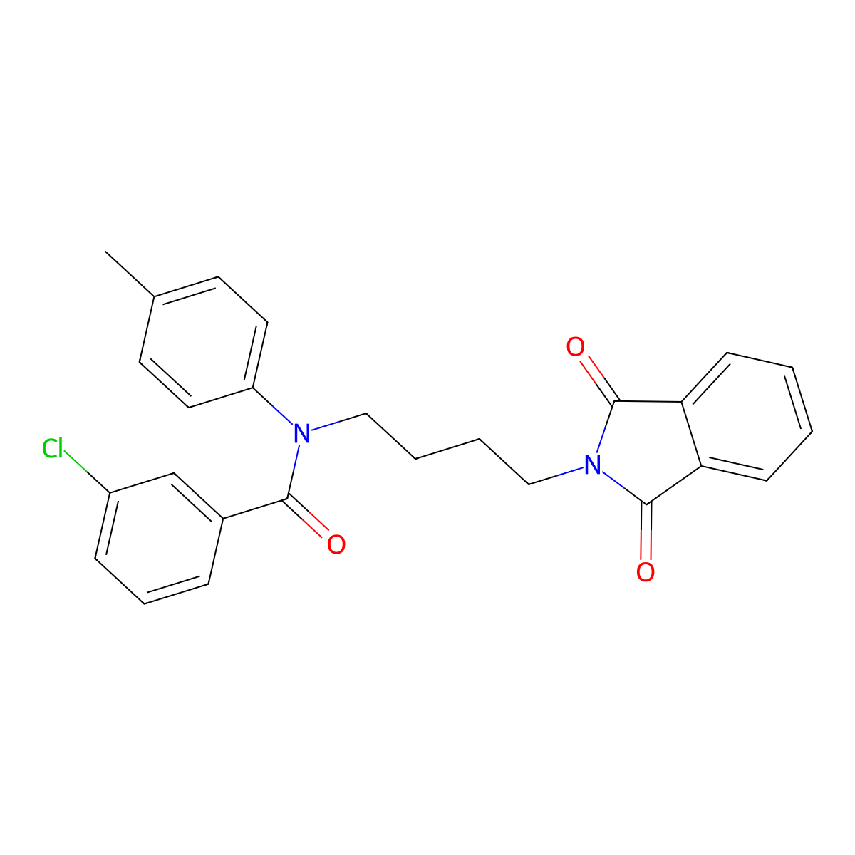 3-chloro-N-(4-(1,3-dioxoisoindolin-2-yl)butyl)-N-(p-tolyl)benzamide molecular structure, CAS 313551-50-7