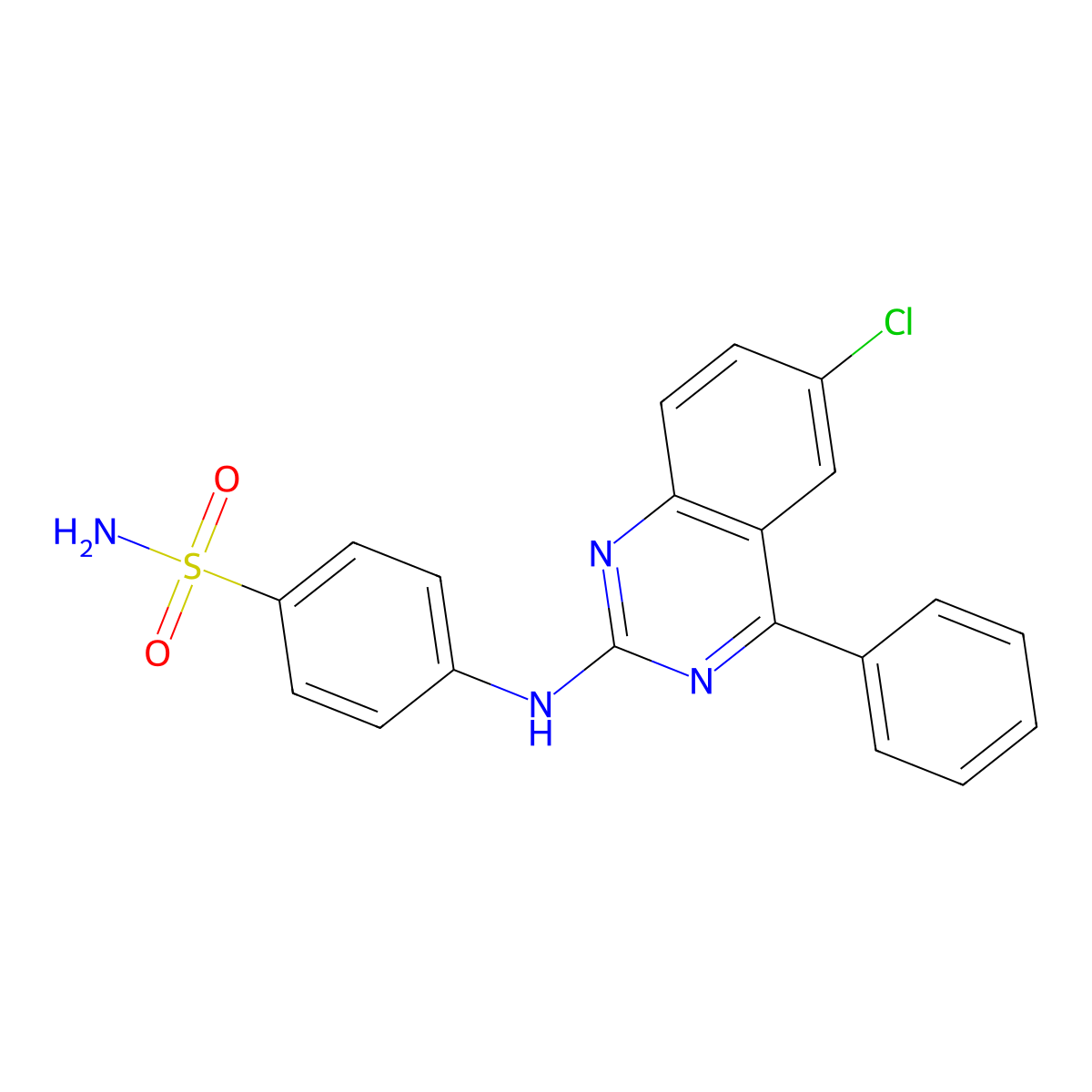 4-((6-Chloro-4-phenylquinazolin-2-yl)amino)benzenesulfonamide molecular structure, CAS 313551-56-3