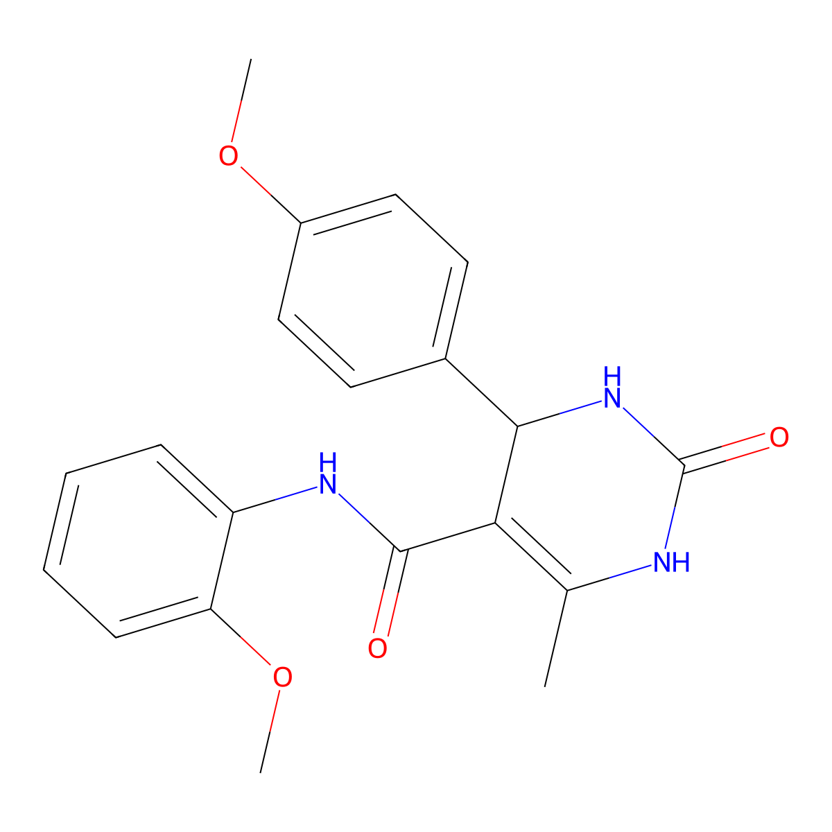 N-(2-methoxyphenyl)-4-(4-methoxyphenyl)-6-methyl-2-oxo-1,2,3,4-tetrahydropyrimidine-5-carboxamide molecular structure, CAS 313551-59-6