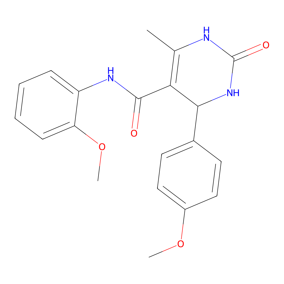 N-(2-methoxyphenyl)-4-(4-methoxyphenyl)-6-methyl-2-oxo-1,2,3,4-tetrahydropyrimidine-5-carboxamide molecular structure, CAS 313551-59-6
