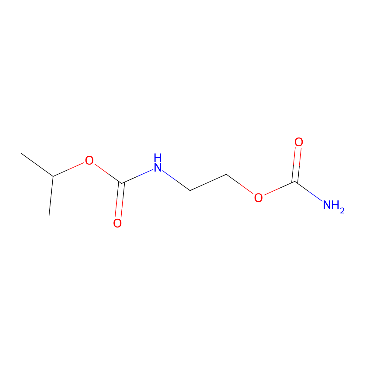 Propan-2-yl [2-(carbamoyloxy)ethyl]carbamate (non-preferred name) molecular structure, CAS 313552-16-8