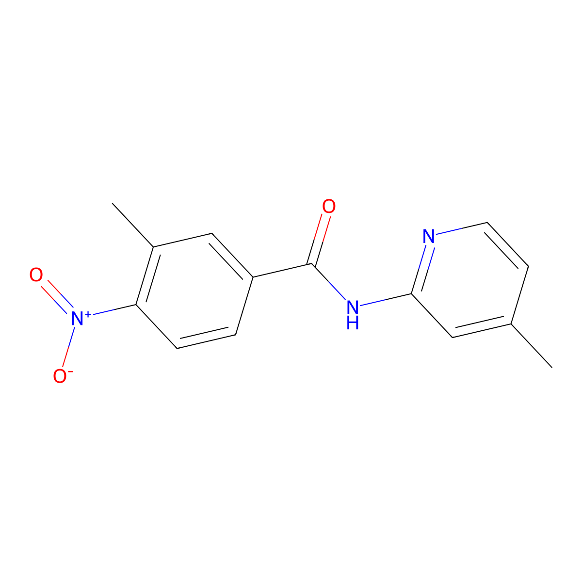 3-methyl-N-(4-methylpyridin-2-yl)-4-nitrobenzamide molecular structure, CAS 313552-78-2