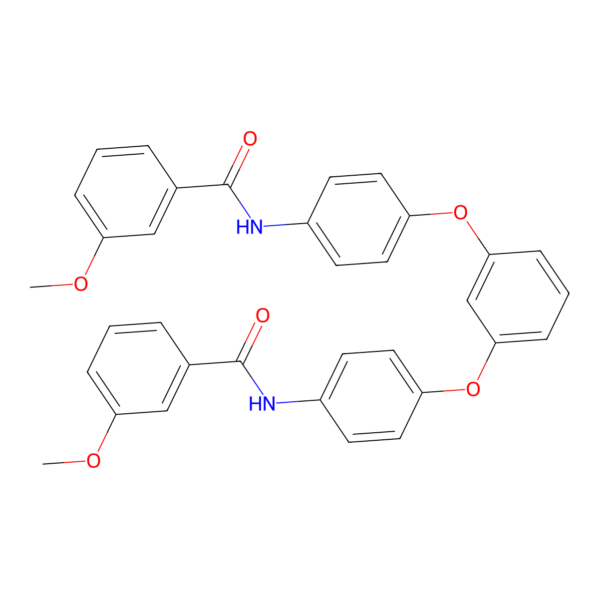 3-methoxy-N-[4-(3-{4-[(3-methoxybenzoyl)amino]phenoxy}phenoxy)phenyl]benzamide molecular structure, CAS 313552-86-2