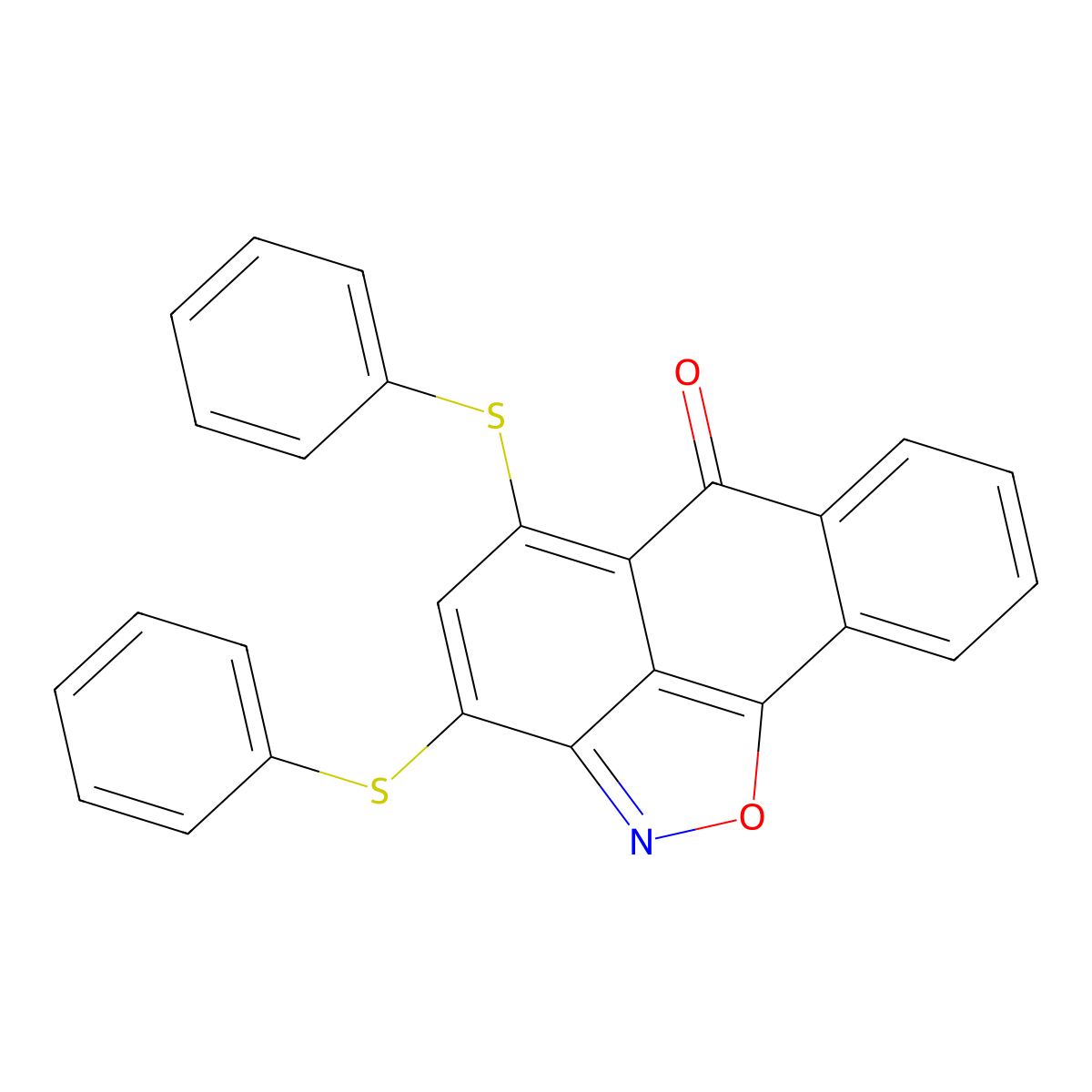 3,5-bis(phenylsulfanyl)-6H-anthra[1,9-cd]isoxazol-6-one molecular structure, CAS 313553-25-2