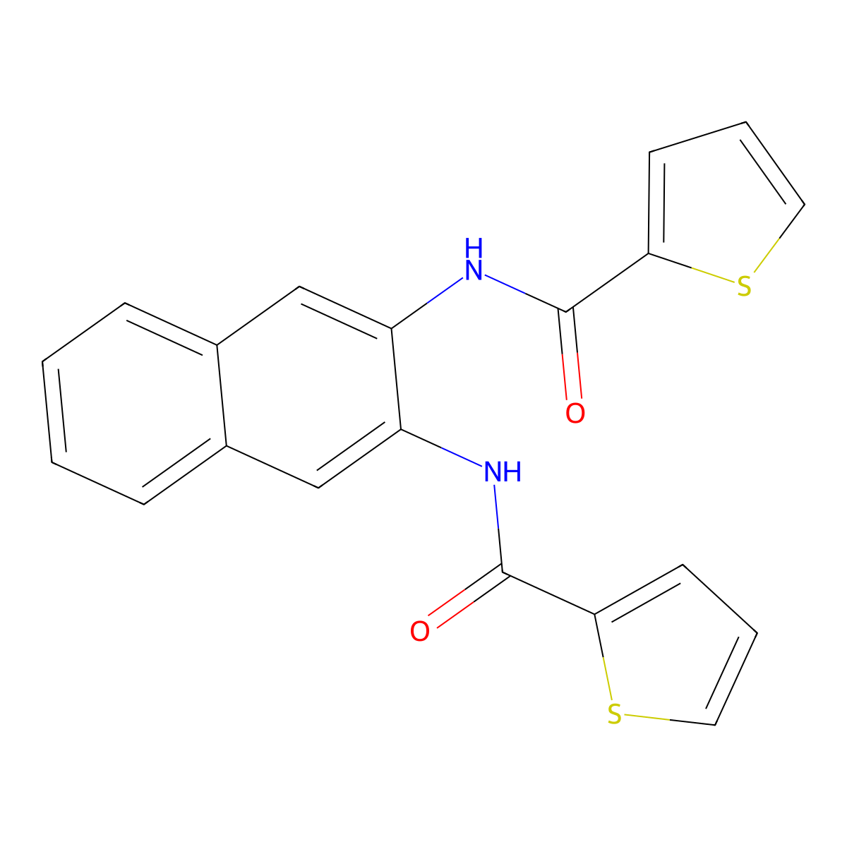 N-[3-(thiophene-2-carbonylamino)naphthalen-2-yl]thiophene-2-carboxamide molecular structure, CAS 313553-36-5