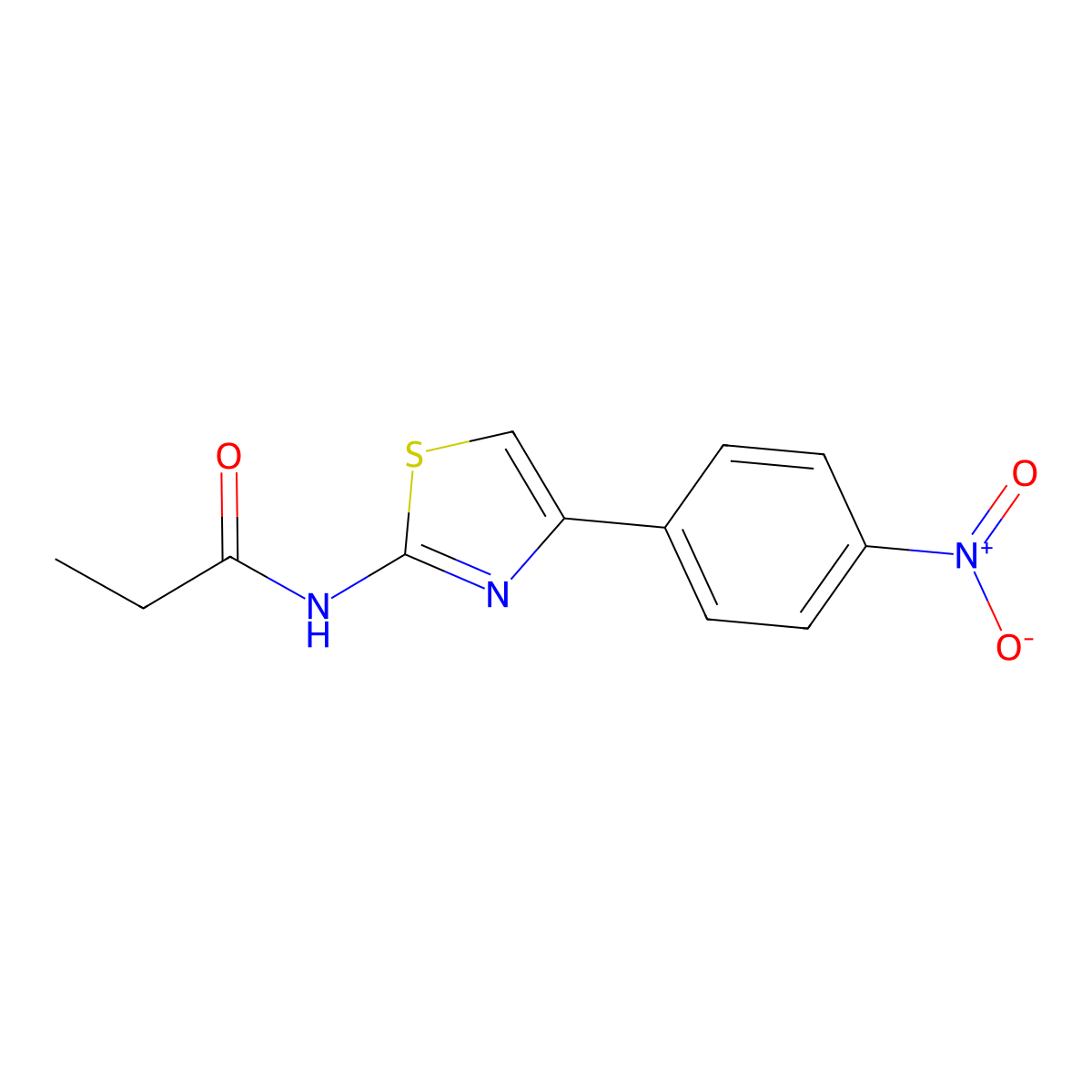 N-[4-(4-nitrophenyl)-1,3-thiazol-2-yl]propanamide molecular structure, CAS 313553-37-6