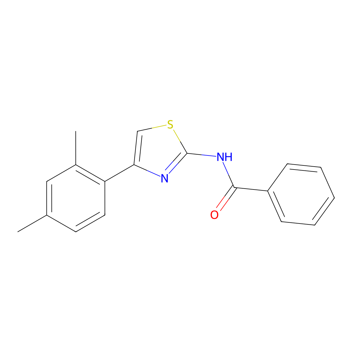 N-(4-(2,4-Dimethylphenyl)-2-thiazolyl)benzamide molecular structure, CAS 313553-47-8