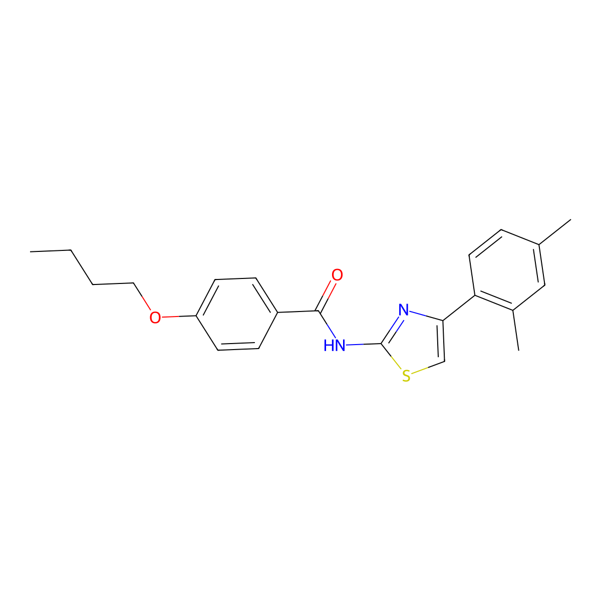 4-butoxy-N-[4-(2,4-dimethylphenyl)-1,3-thiazol-2-yl]benzamide molecular structure, CAS 313553-48-9