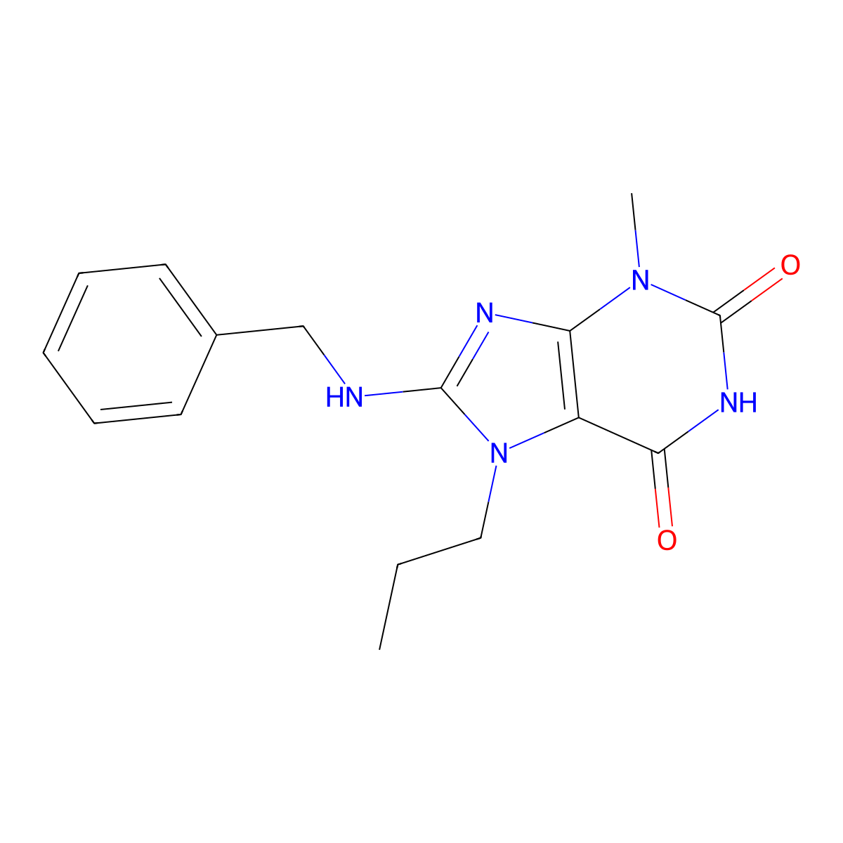8-(Benzylamino)-3-methyl-7-propylpurine-2,6-dione molecular structure, CAS 313554-10-8