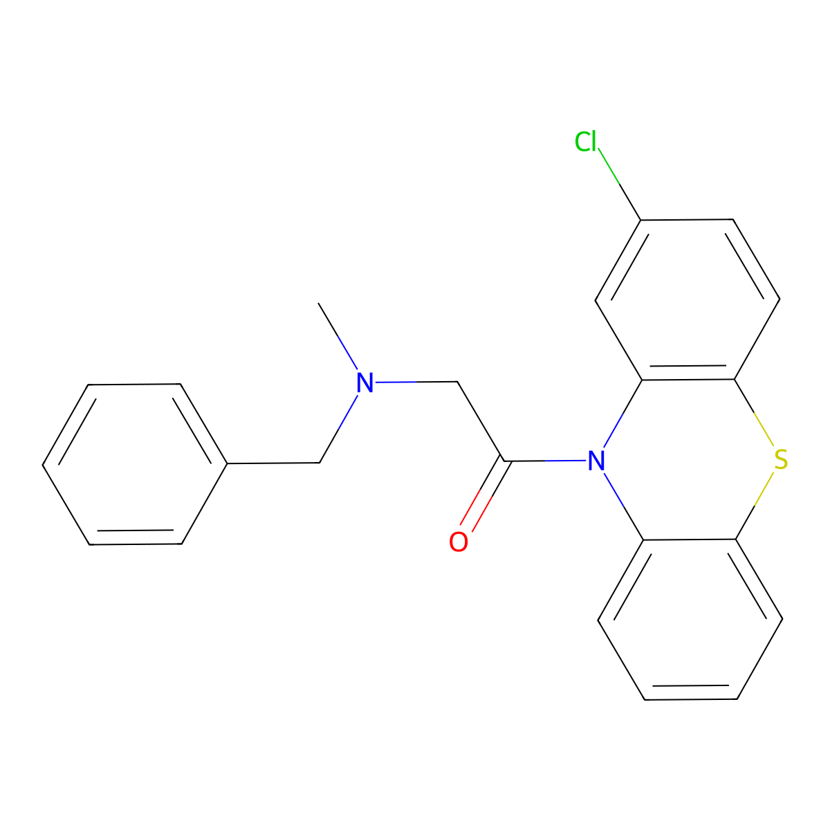 2-[Benzyl(methyl)amino]-1-(2-chlorophenothiazin-10-yl)ethanone molecular structure, CAS 313554-31-3