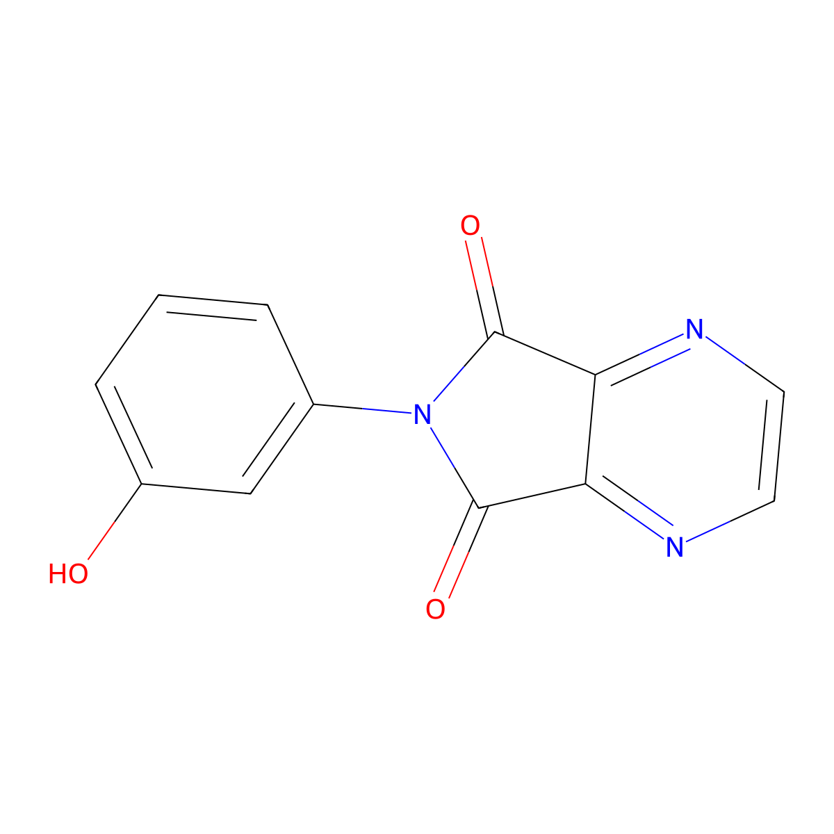 6-(3-hydroxyphenyl)-5H-pyrrolo[3,4-b]pyrazine-5,7(6H)-dione molecular structure, CAS 313554-78-8