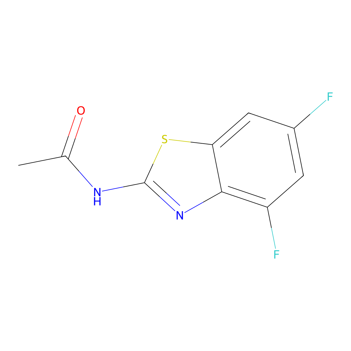 N-(4,6-difluoro-1,3-benzothiazol-2-yl)acetamide molecular structure, CAS 313554-90-4