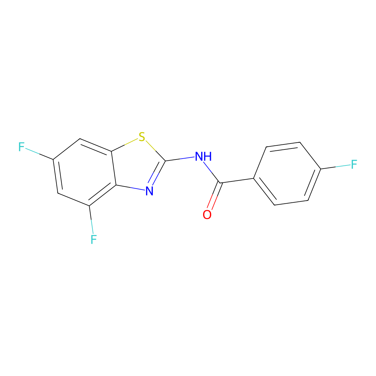 N-(4,6-difluorobenzo[d]thiazol-2-yl)-4-fluorobenzamide molecular structure, CAS 313554-91-5