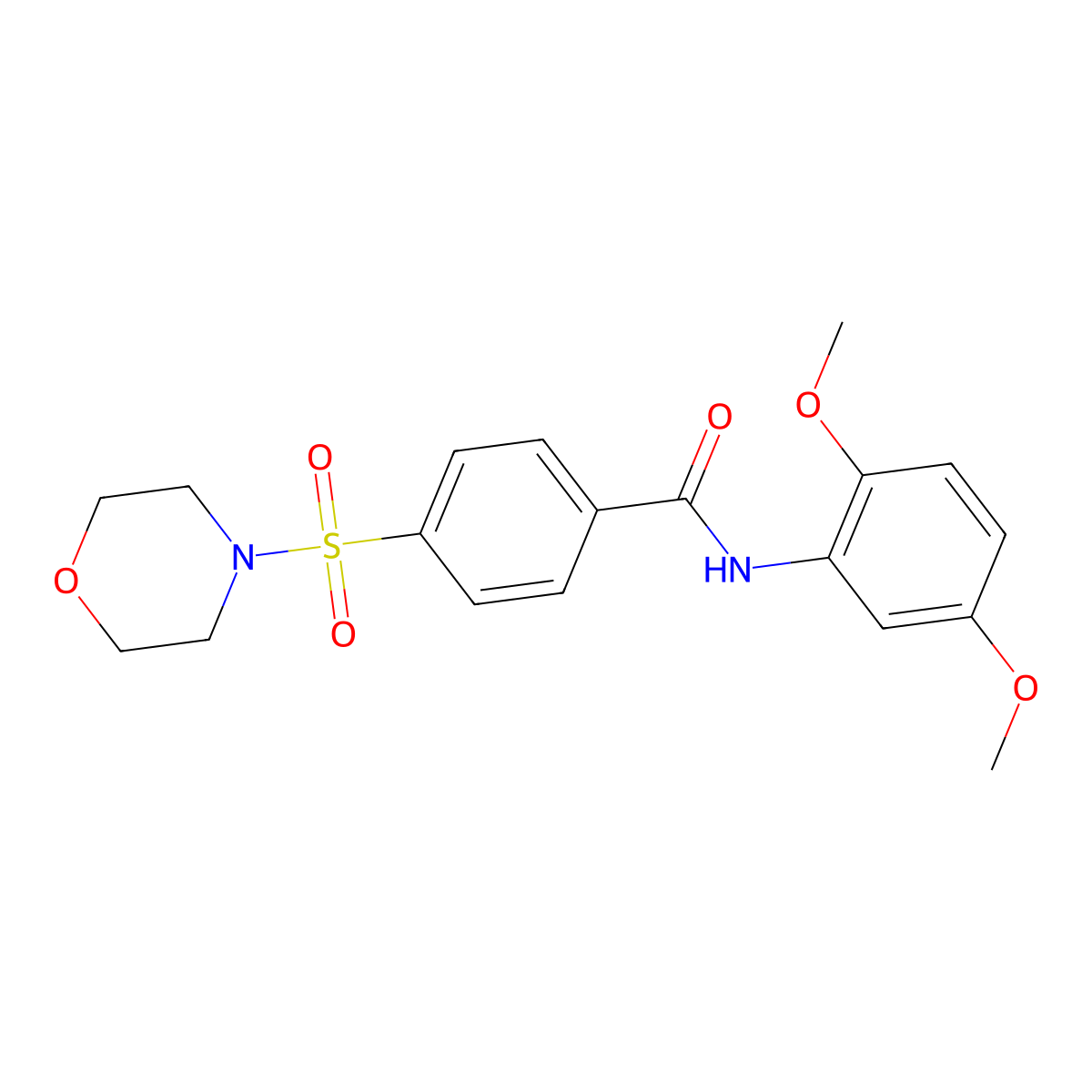 N-(2,5-Dimethoxy-phenyl)-4-(morpholine-4-sulfonyl)-benzamide molecular structure, CAS 313554-93-7