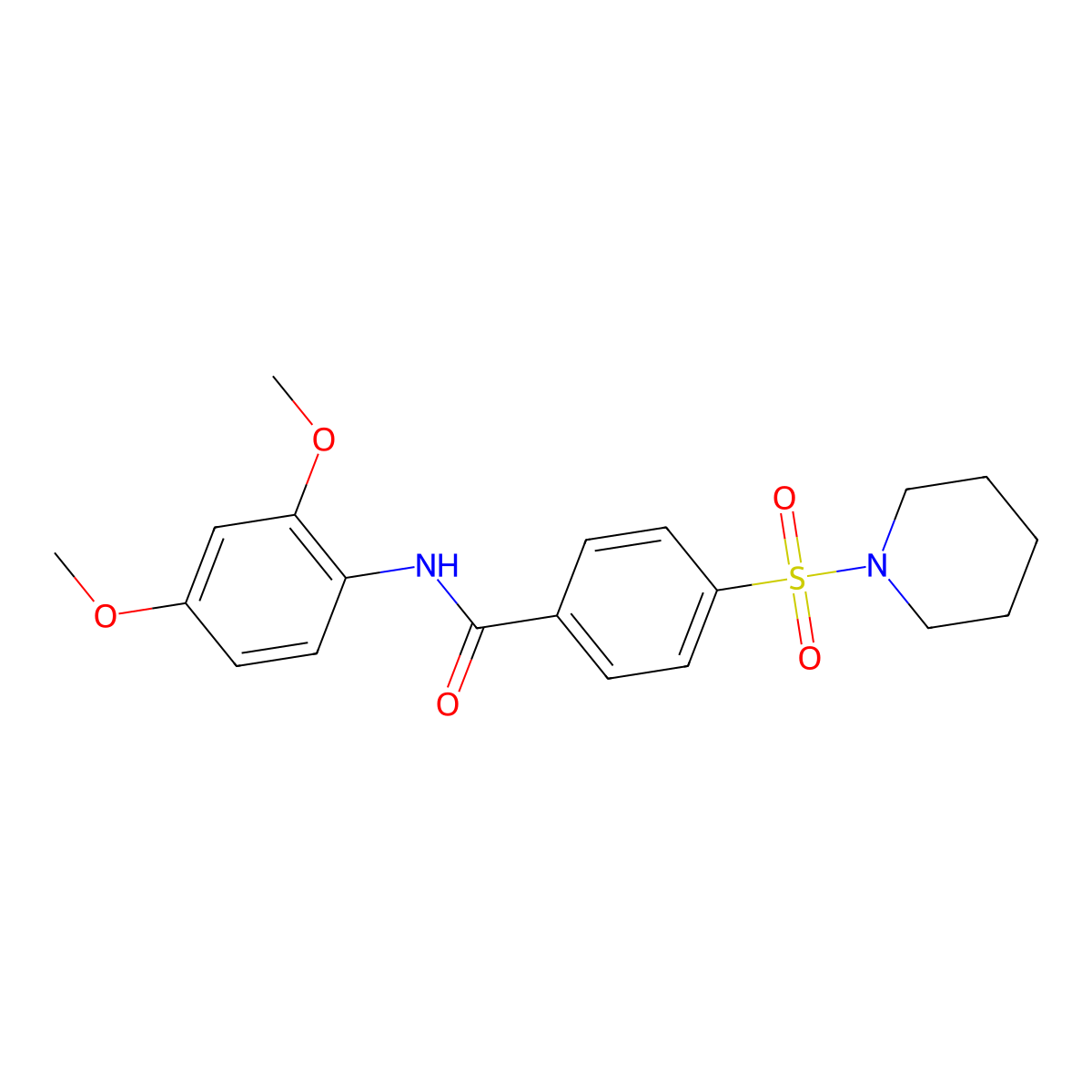 N-(2,4-dimethoxyphenyl)-4-(piperidin-1-ylsulfonyl)benzamide molecular structure, CAS 313554-94-8