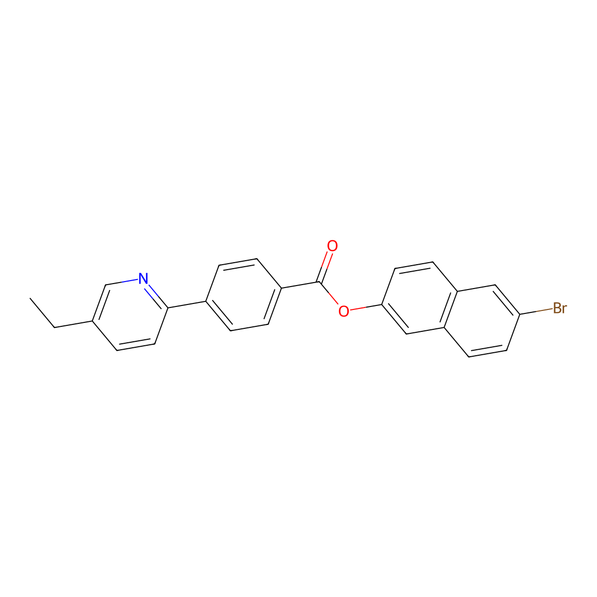 6-Bromonaphthalen-2-yl 4-(5-ethylpyridin-2-yl)benzoate molecular structure, CAS 313555-16-7