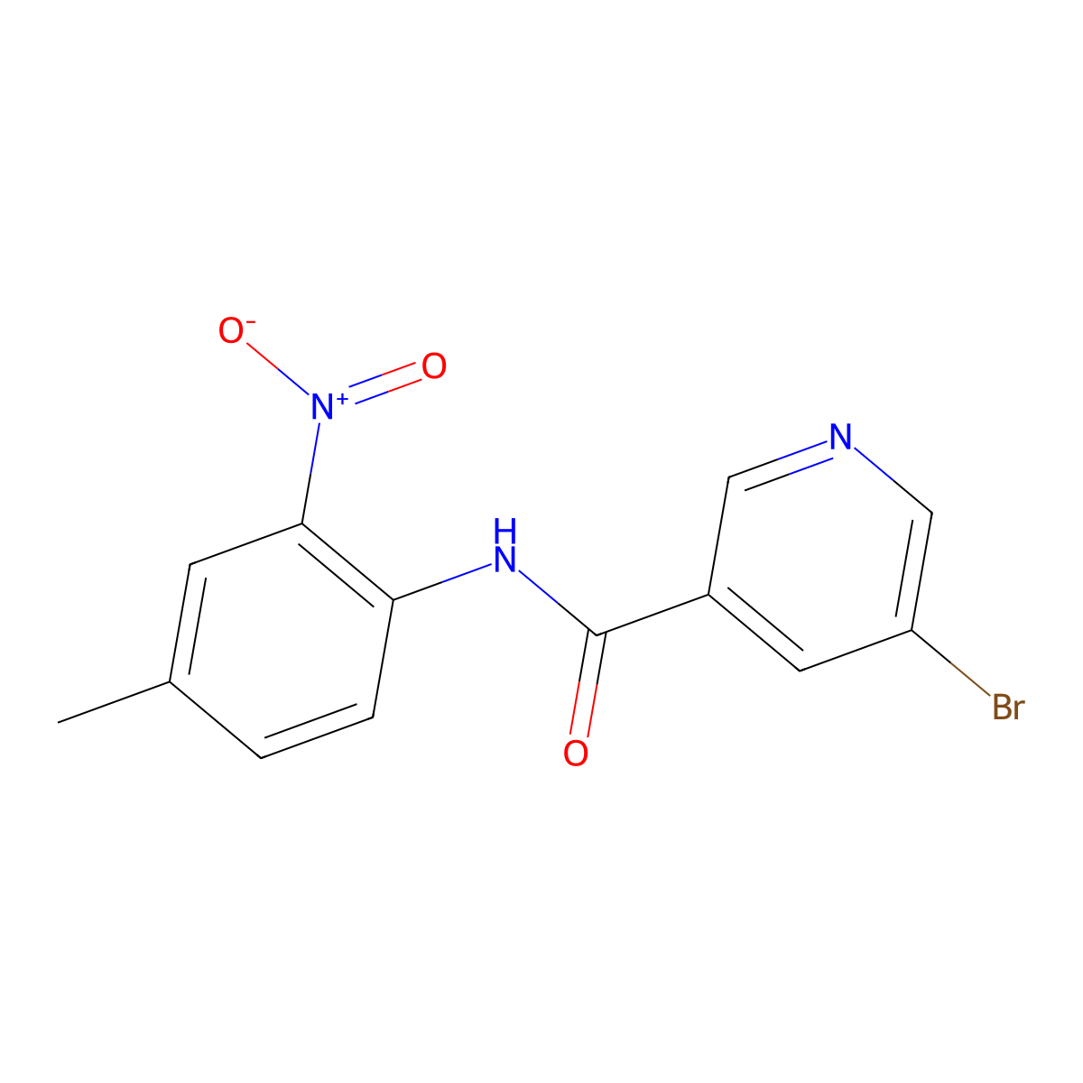5-bromo-N-(4-methyl-2-nitrophenyl)pyridine-3-carboxamide molecular structure, CAS 313555-24-7