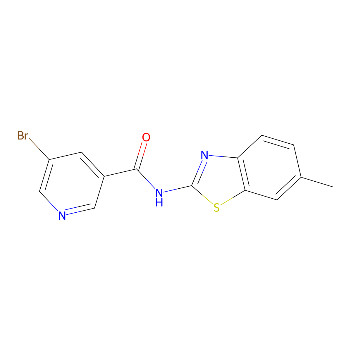 5-bromo-N-(6-methyl-1,3-benzothiazol-2-yl)pyridine-3-carboxamide molecular structure, CAS 313555-66-7