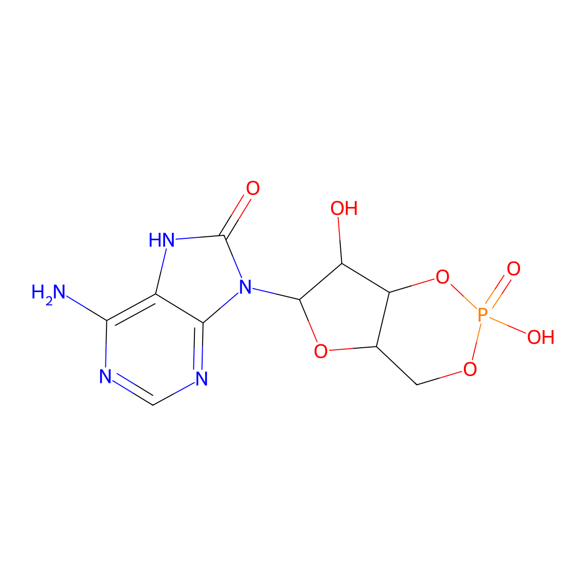 8-Hydroxy-cyclic AMP molecular structure, CAS 31356-95-3