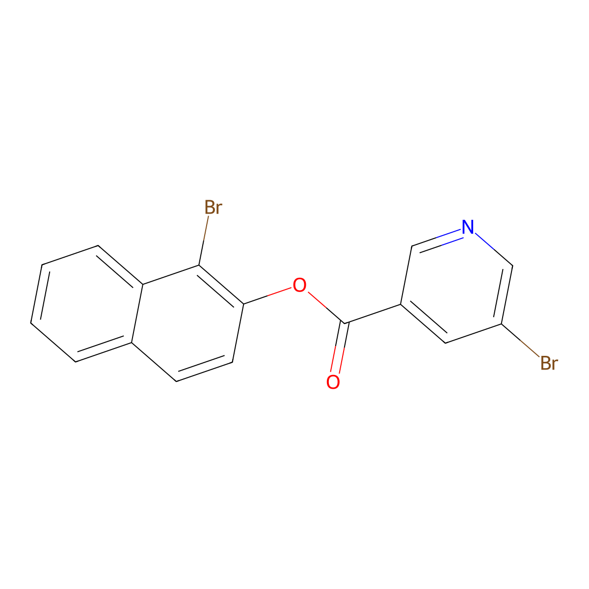 1-Bromonaphthalen-2-yl 5-bromonicotinate molecular structure, CAS 313561-71-6