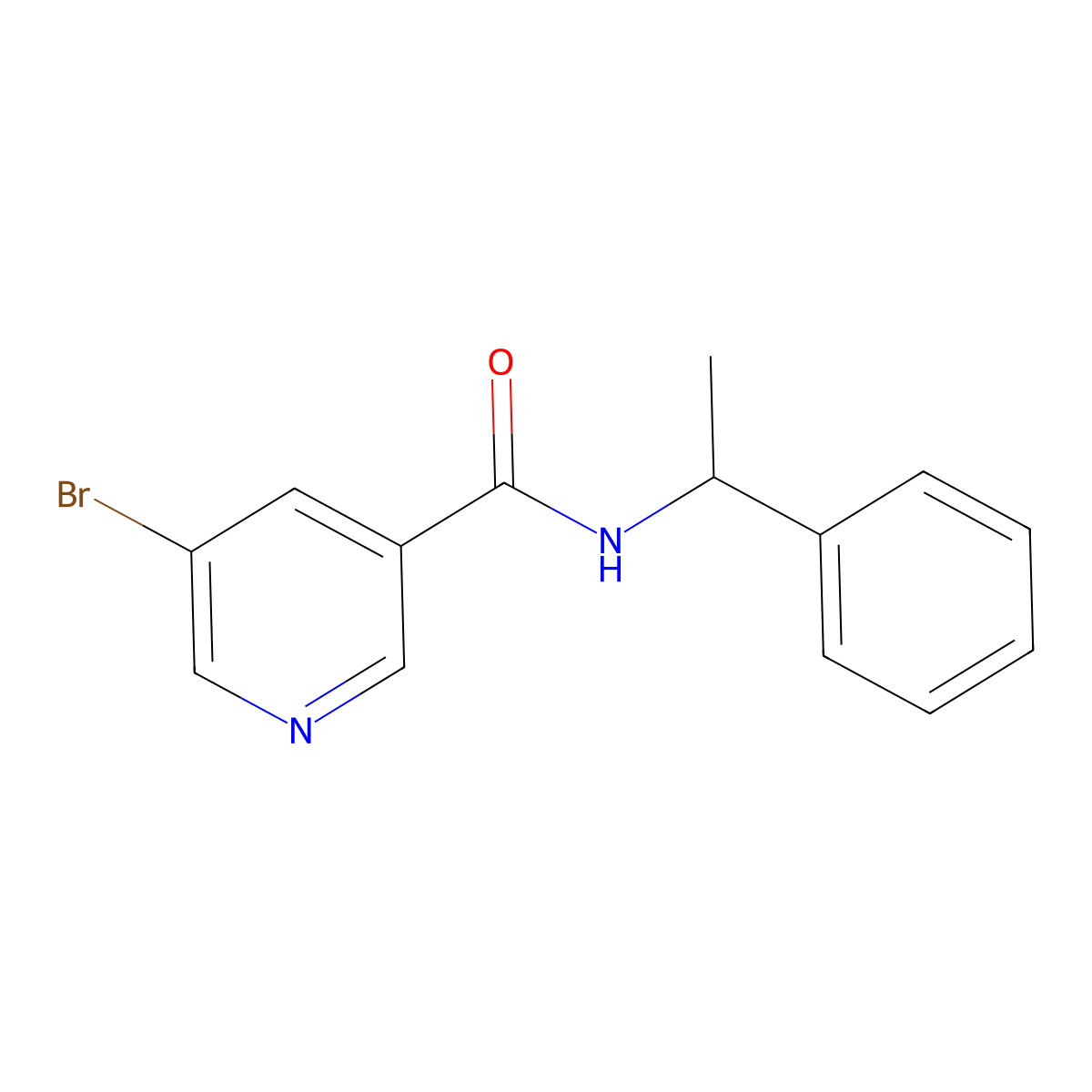5-bromo-N-(1-phenylethyl)pyridine-3-carboxamide molecular structure, CAS 313562-41-3