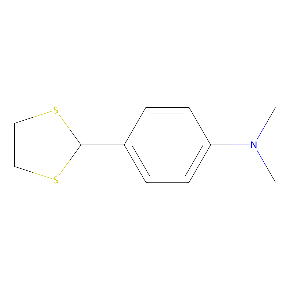 2-(4'-Dimethylaminophenyl)-1,3-dithiolane molecular structure, CAS 31362-12-6