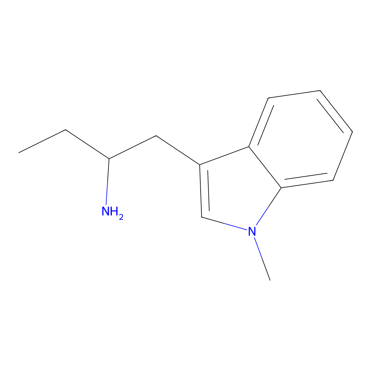 1-(1-Methyl-1H-indol-3-yl)butan-2-amine molecular structure, CAS 31363-61-8