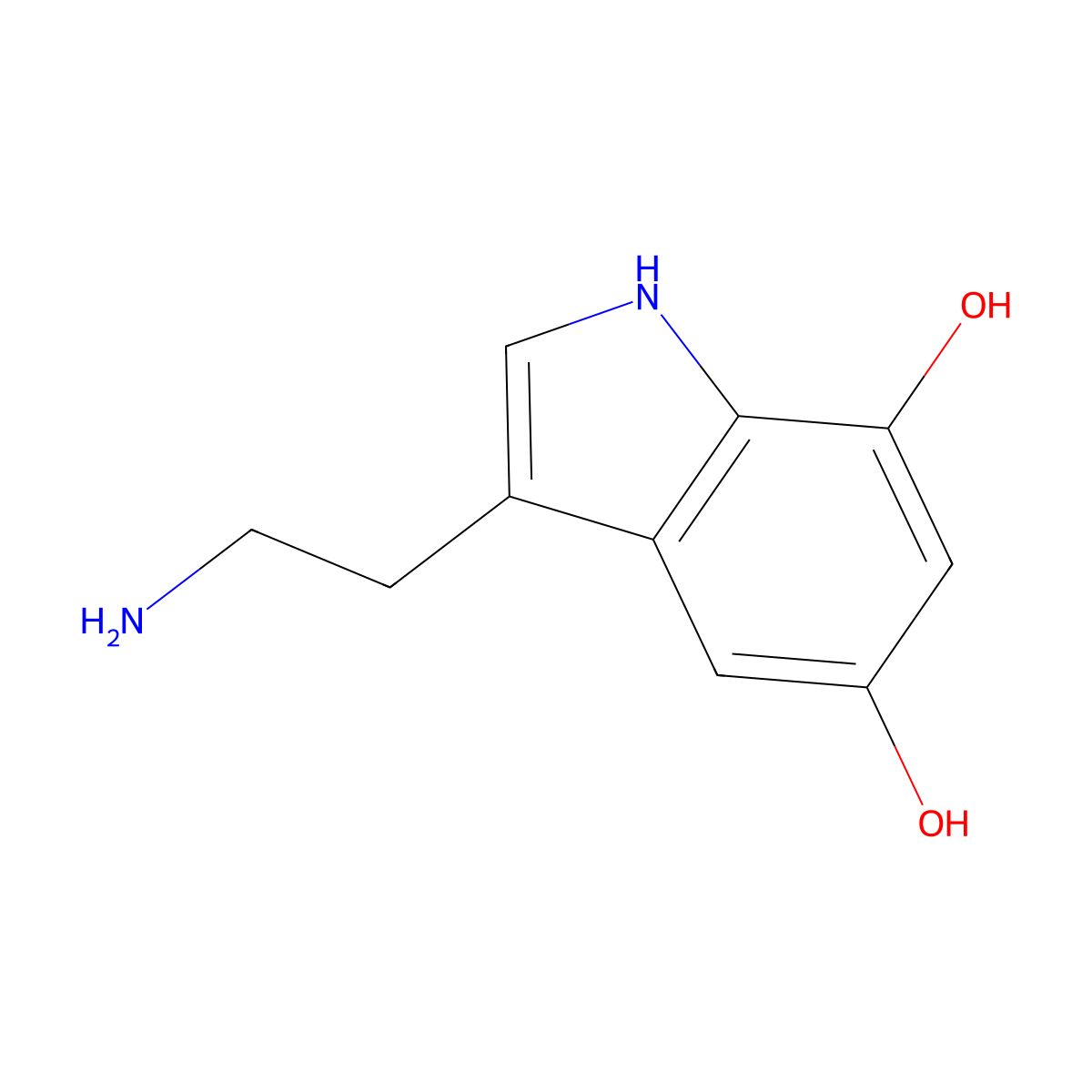 3-(2-aminoethyl)-1H-indole-5,7-diol molecular structure, CAS 31363-74-3