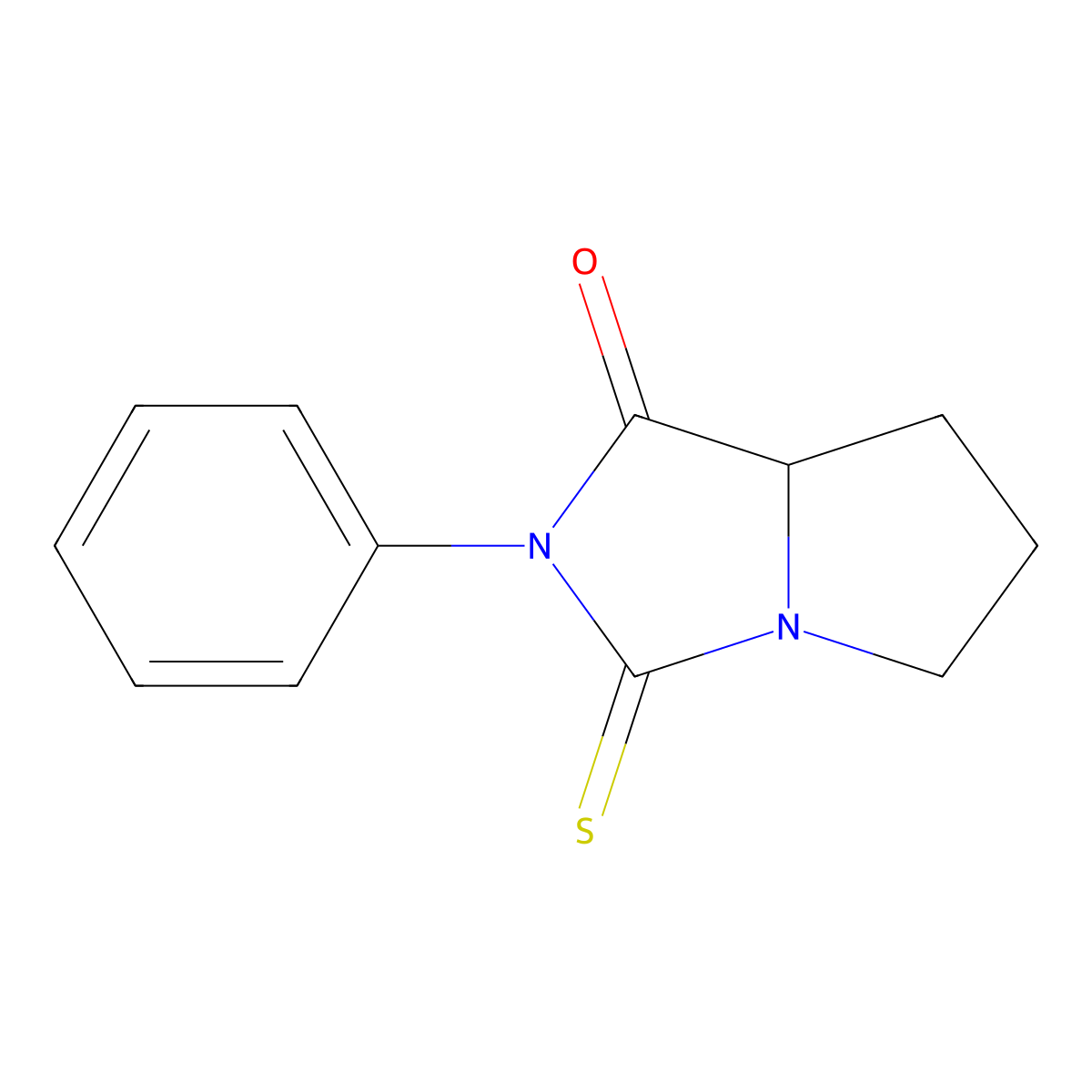 Hexahydro-2-phenyl-3-thioxo-1H-pyrrolo(1,2-c)imidazol-1-one molecular structure, CAS 31364-82-6