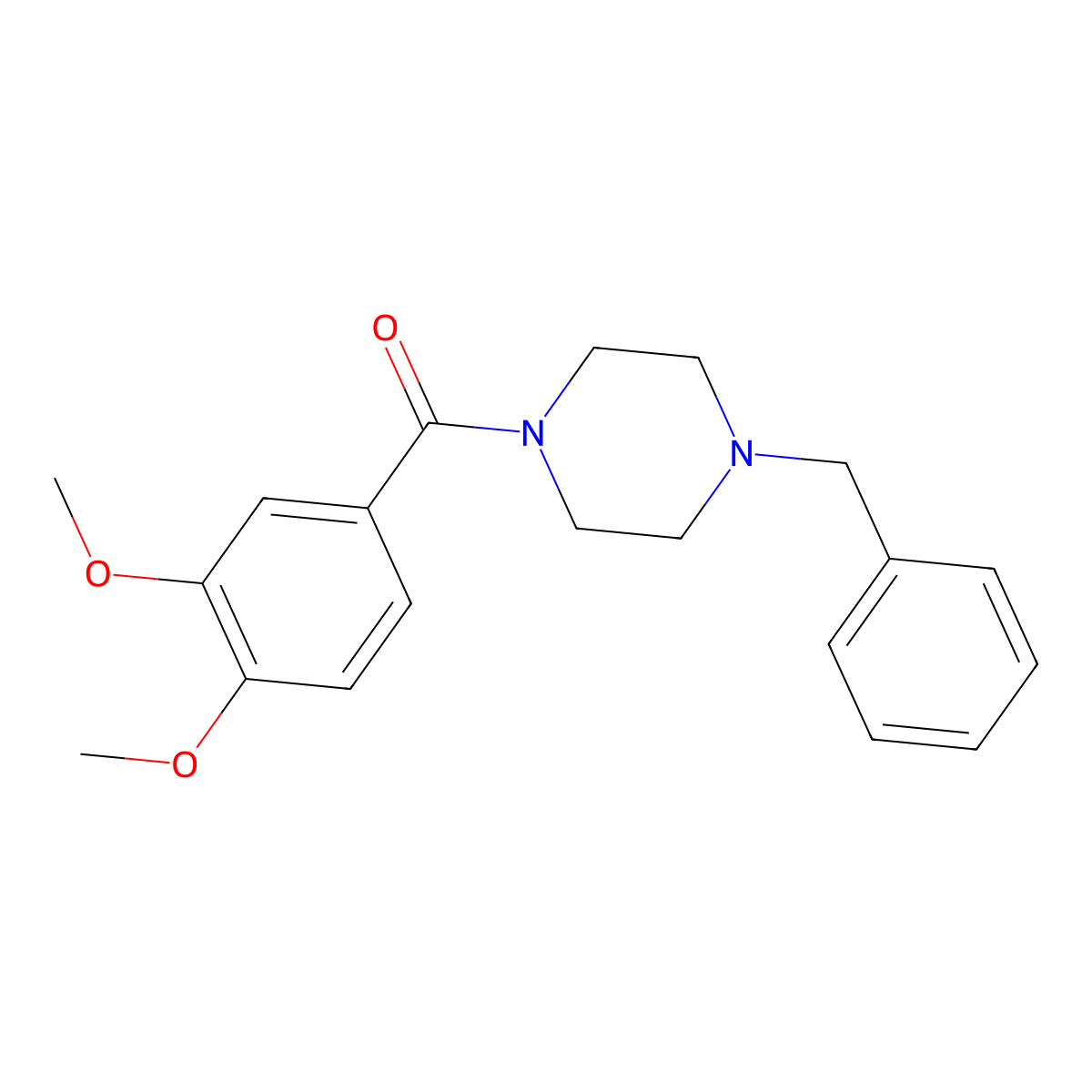 1-Benzyl-4-(3,4-dimethoxybenzoyl)piperazine molecular structure, CAS 313641-66-6