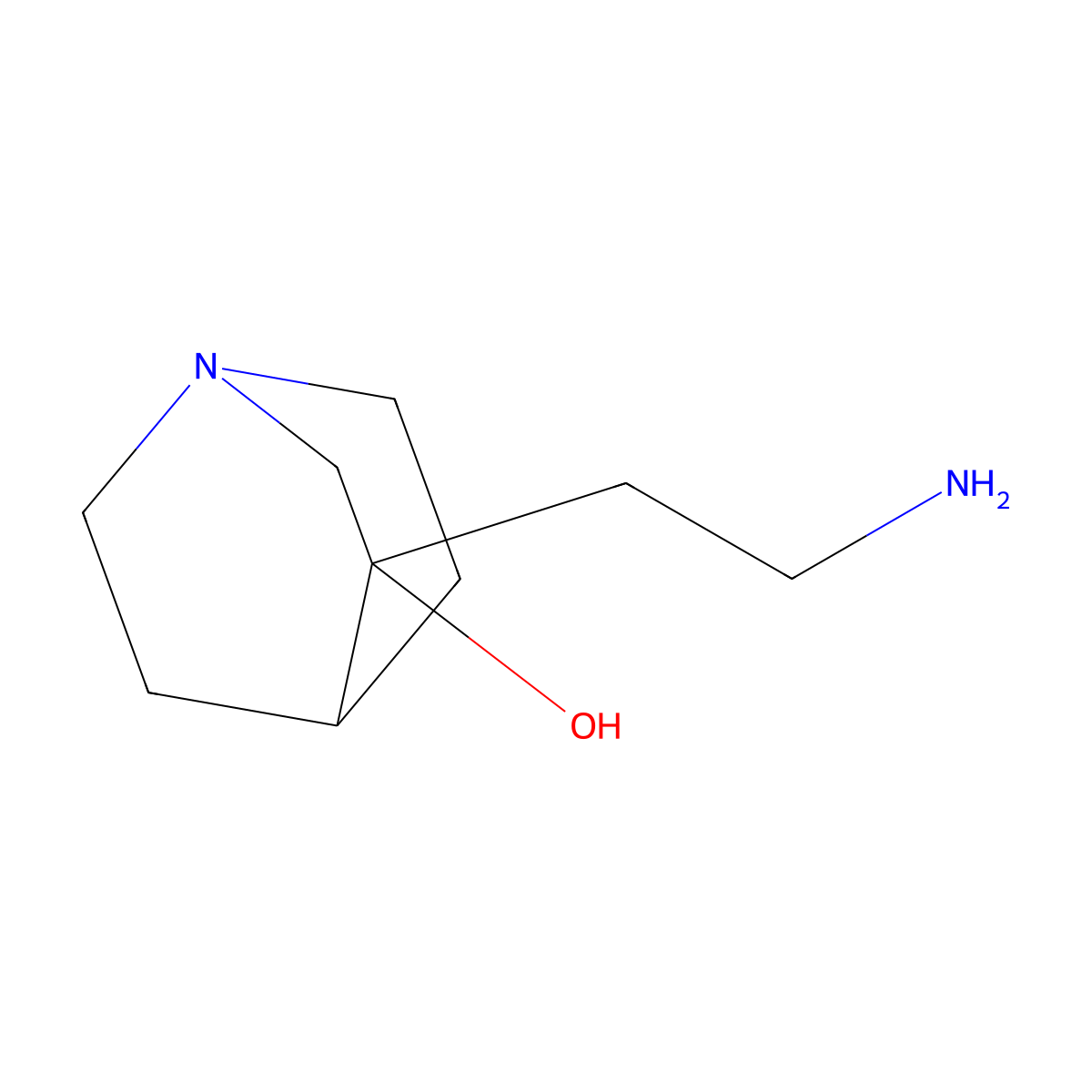 3-(2-Aminoethyl)-1-azabicyclo[2.2.2]octan-3-ol molecular structure, CAS 313643-37-7