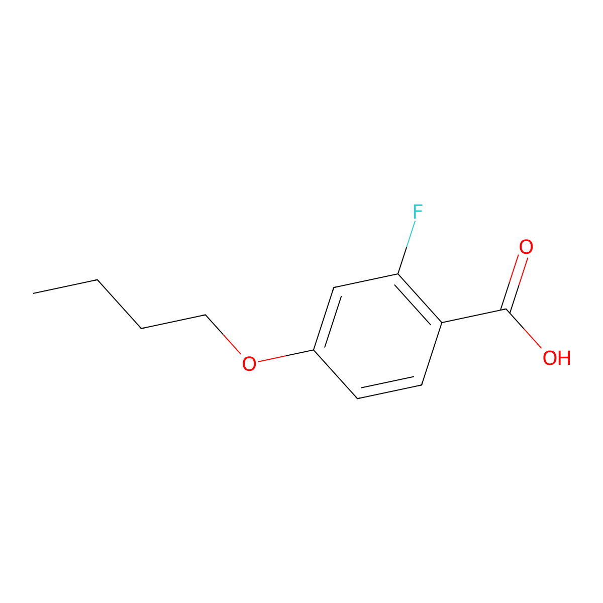 4-Butoxy-2-fluorobenzoic acid molecular structure, CAS 313644-24-5